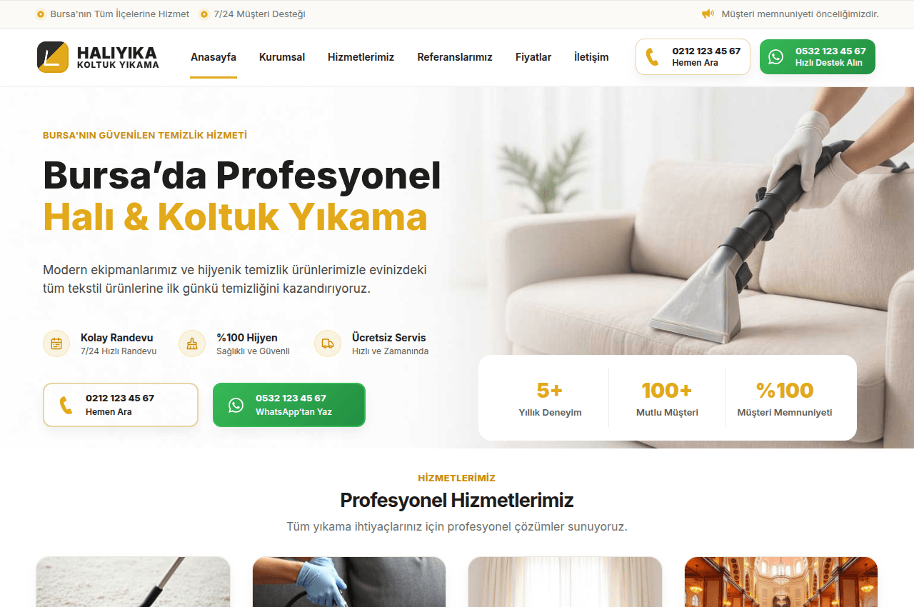 Ümraniye Halı & Koltuk Yıkama | Profesyonel Temizlik Hizmeti Tema Ekran Görüntüsü
